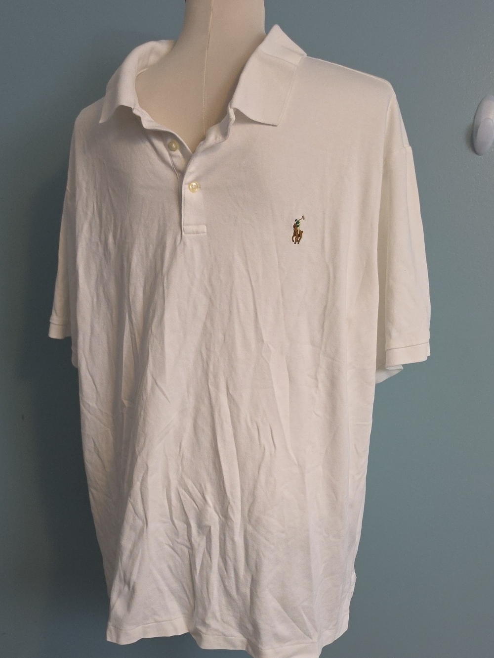 Ralph Lauren Men's White Polo with Signature Pony Sz 2XLT